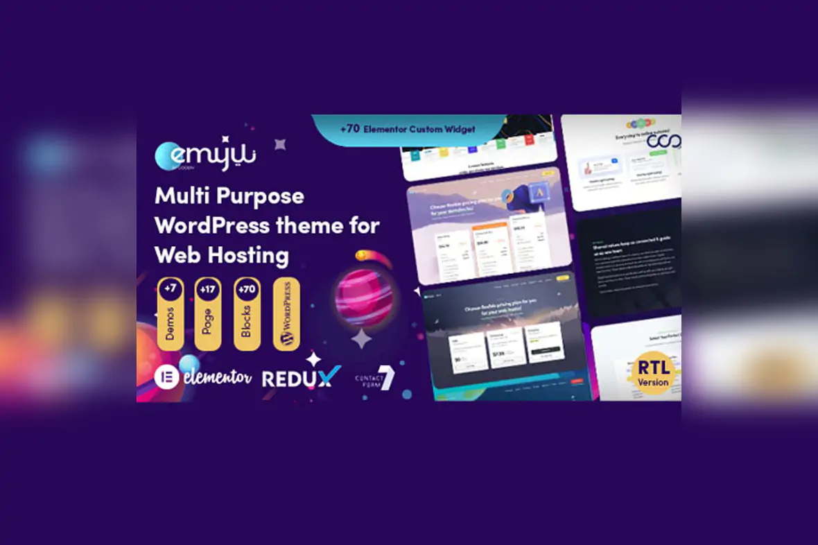 Emyui – Multipurpose Web Hosting WordPress Theme