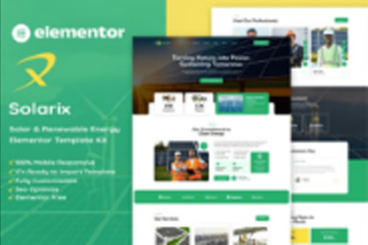 Solarix – Solar and Renewable Energy Elementor Template Kit May 3, 2025