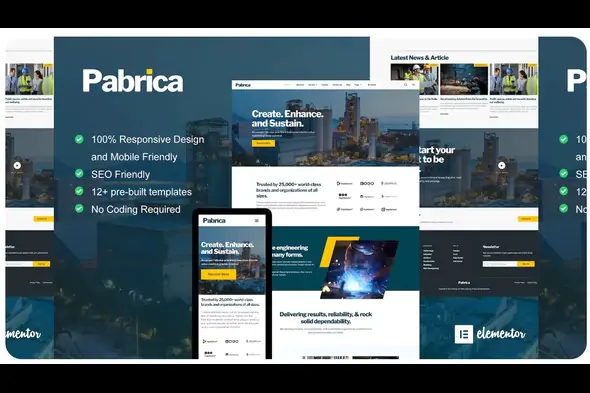 Pabrica – Engineering & Industrial Service Elementor Template Kit