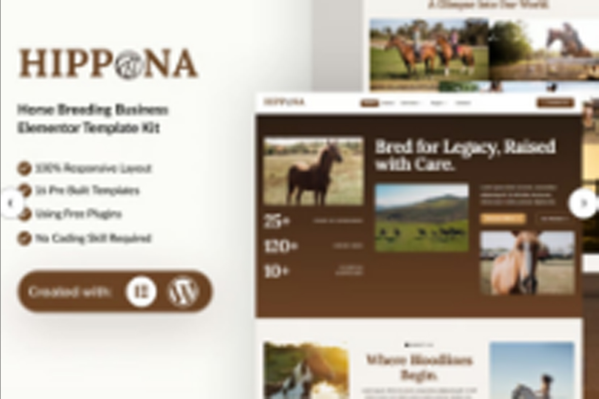 Hippona – Horse Breeding Business Elementor Template Kit October 4, 2025