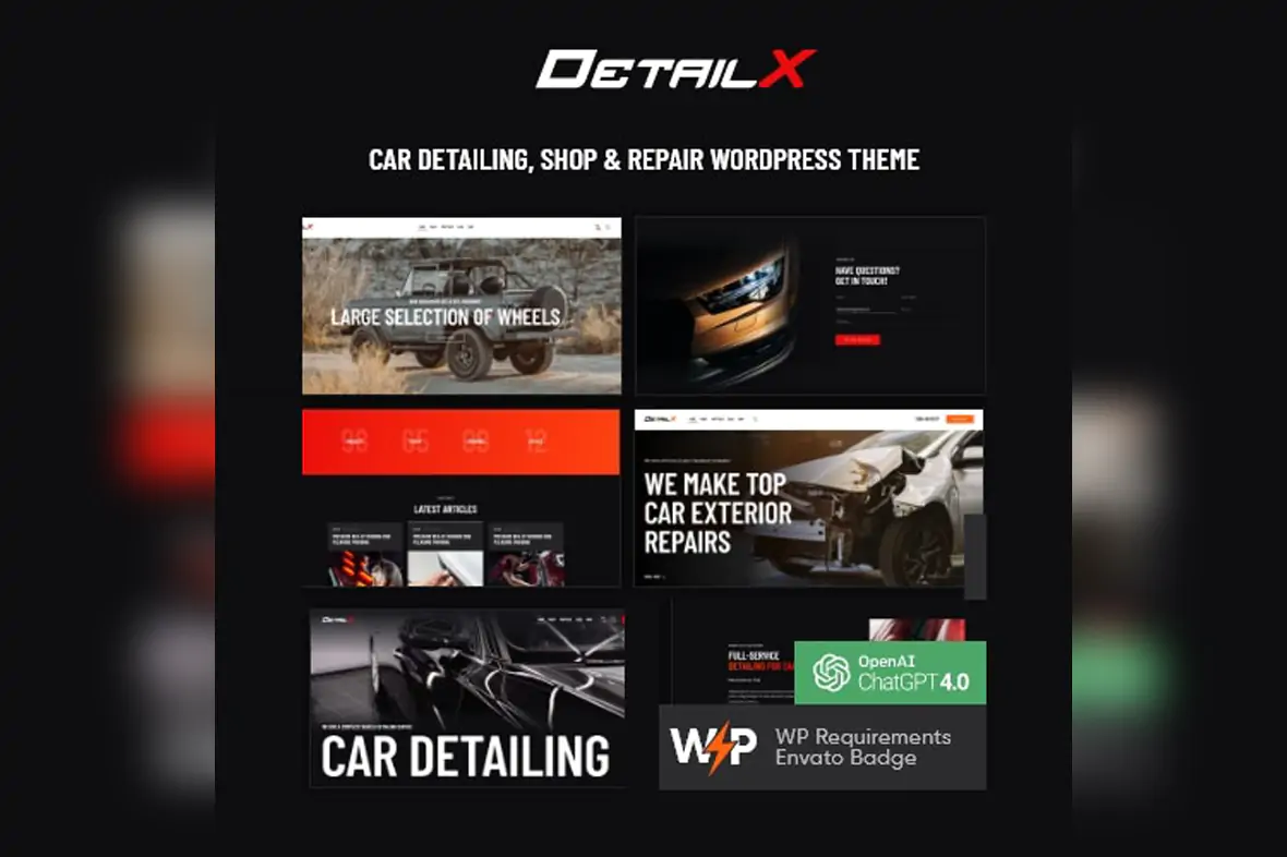 DetailX – Car Detailing, Shop & Repair WordPress Theme