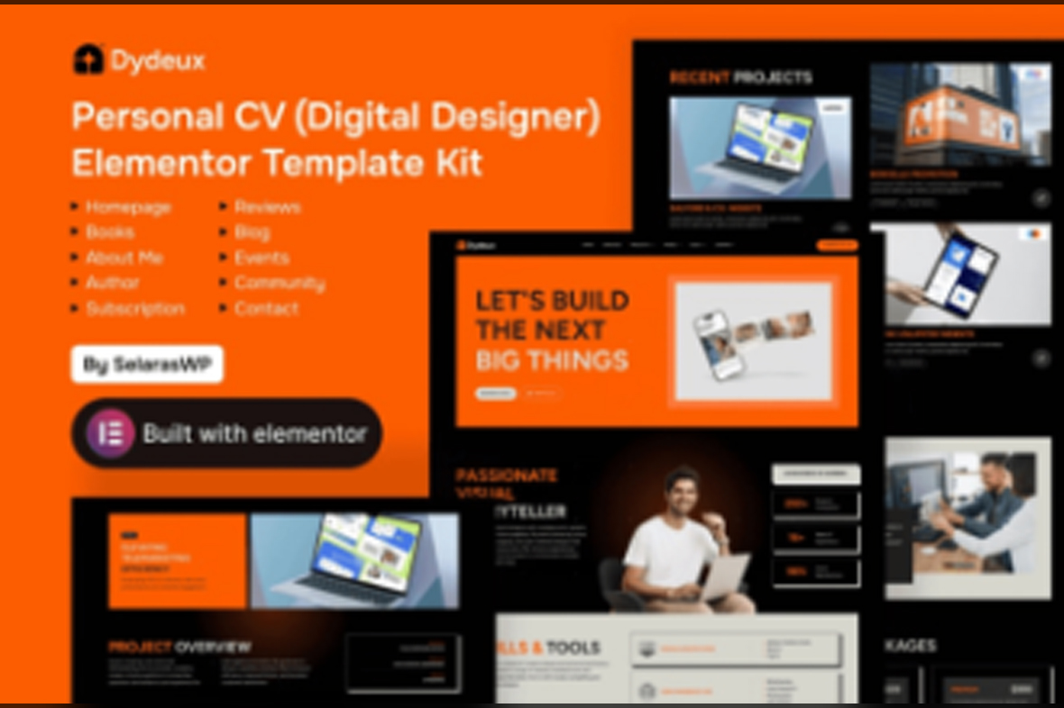 Dydeux – Personal CV Elementor Pro Template Kit Mar-15